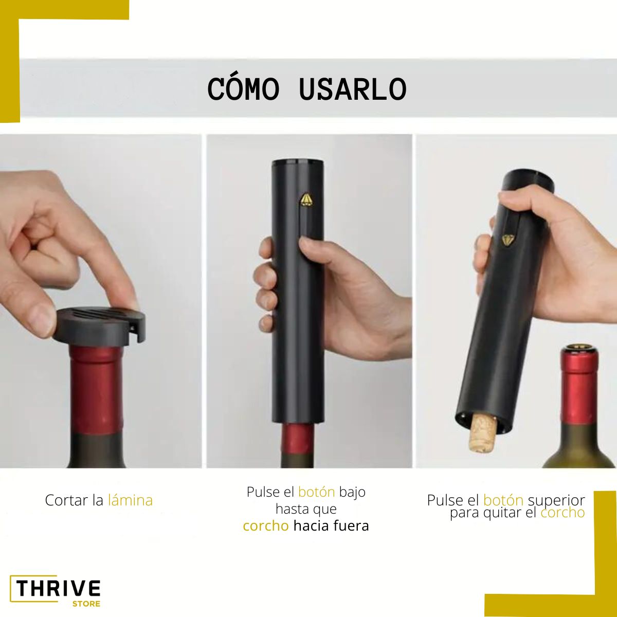 CorkMaster™ – El Destapa corchos Eléctrico que Combina Estilo y Facilidad