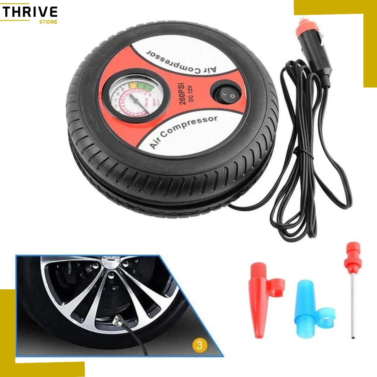 CompactAir™ - Inflador De Llantas Compresor Carro Portátil 12v / 260 Psi