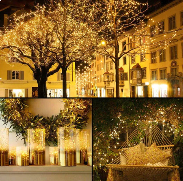 🌟🎄GUIRNALDA NAVIDEÑA SOLAR DE LUCES LED (20 Metros)🎄🌟