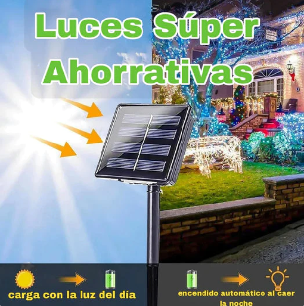 🌟🎄GUIRNALDA NAVIDEÑA SOLAR DE LUCES LED (20 Metros)🎄🌟