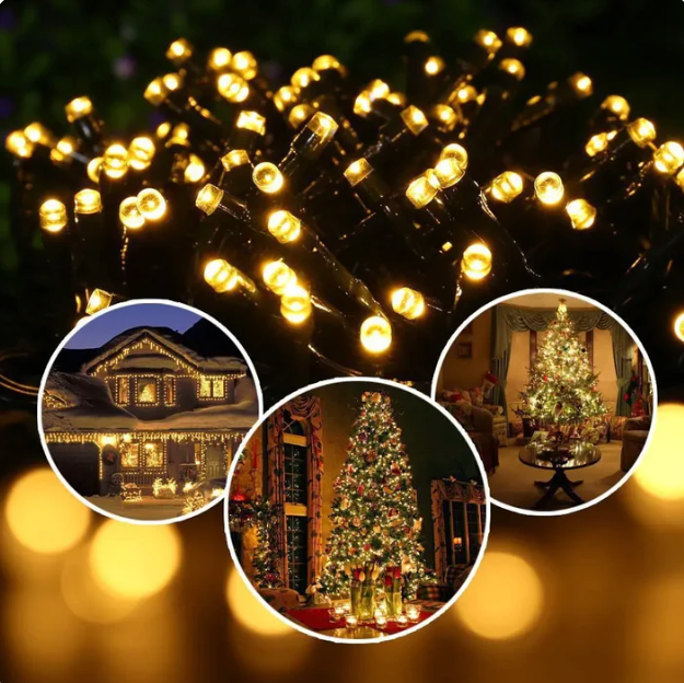 🌟🎄GUIRNALDA NAVIDEÑA SOLAR DE LUCES LED (20 Metros)🎄🌟