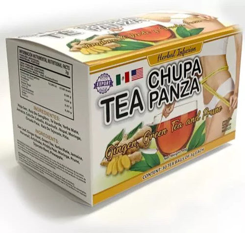 Té GN+Vida CHUPA Panza, a base de raíz de jengibre, piña, linaza y canela